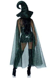 2 Piece Glitter Moon Cape And Witch Hat-Costume Kits-SEXYSHOES.COM