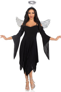 2 Piece Metallic Angel Wings And Tinsel Halo Headband-Wings + Harness-SEXYSHOES.COM