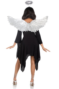 2 Piece Metallic Angel Wings And Tinsel Halo Headband-Wings + Harness-SEXYSHOES.COM