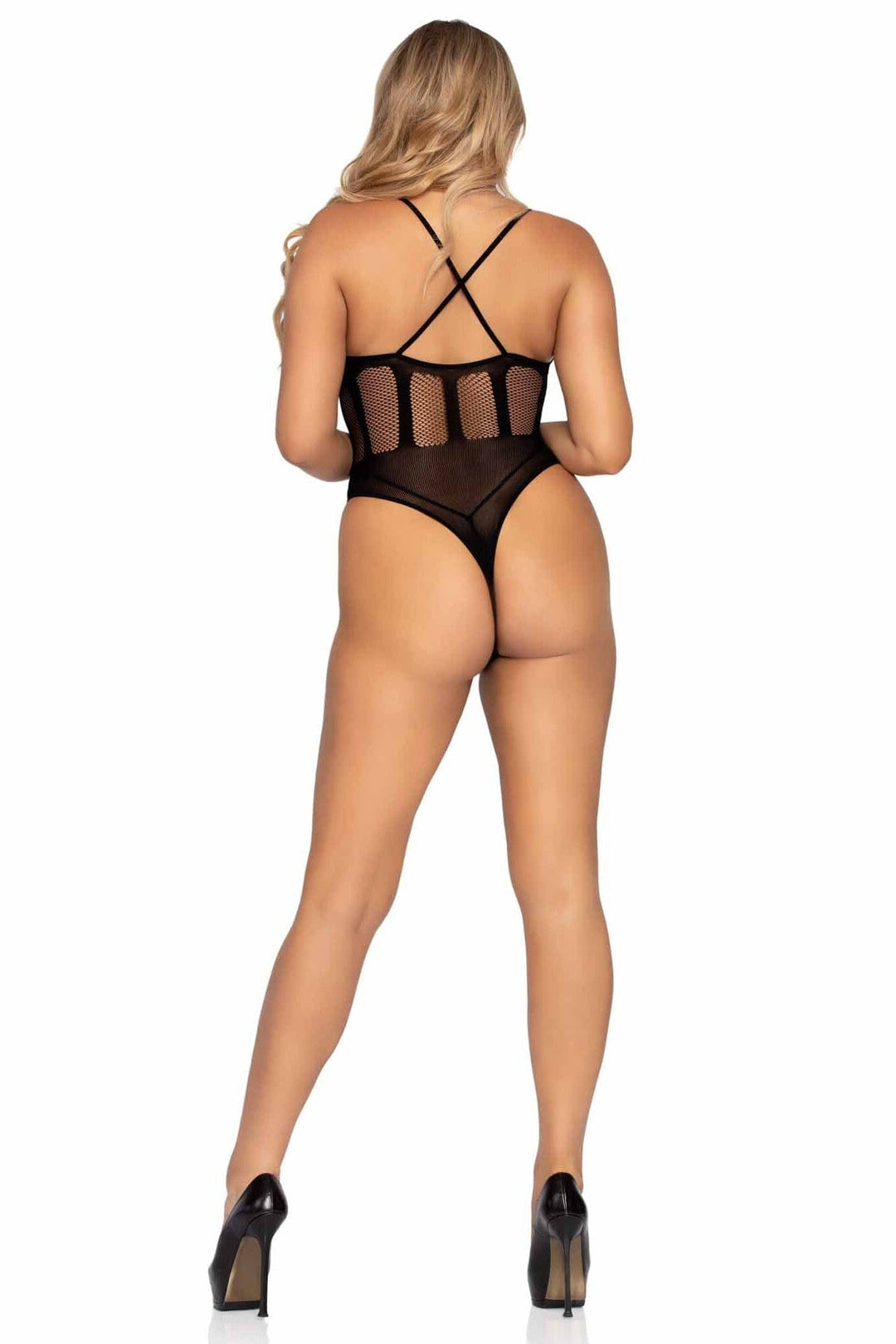 2 Piece Net & Opaque Bodysuit & Matching Skirt-Lingerie Sets-SEXYSHOES.COM