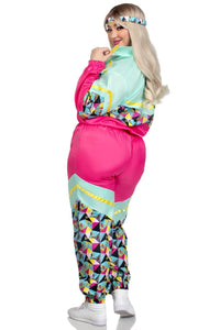 2 Piece Totally 80S Tracksuit, Includes Zip-Up Tracksuit & Headband-80&