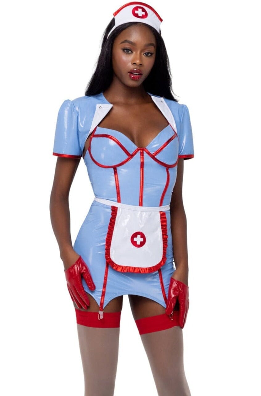 4PC Retro Nurse-Nurse Costumes-SEXYSHOES.COM