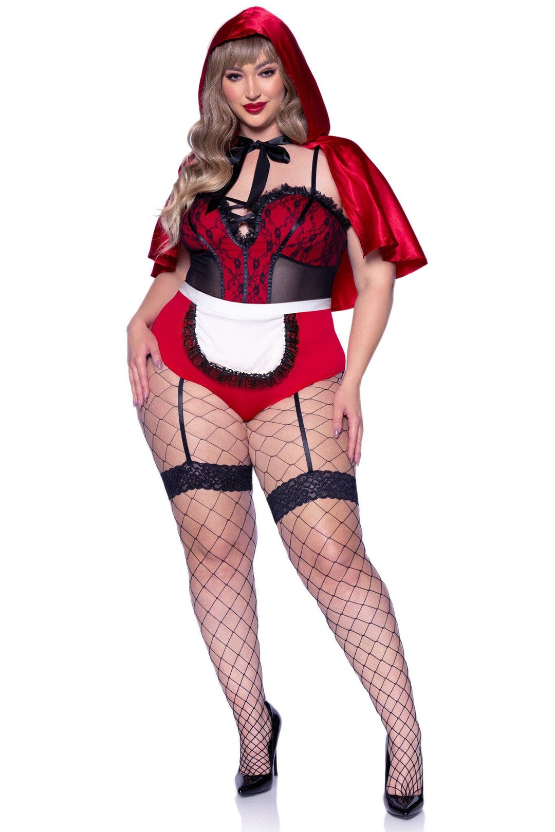 3 Piece Naughty Miss Red Plus Size-Fairytale Costumes-SEXYSHOES.COM