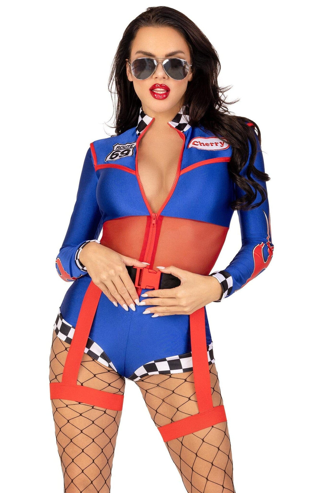 2 Piece Cherry Bomb Racer-Uniformed Costumes-SEXYSHOES.COM
