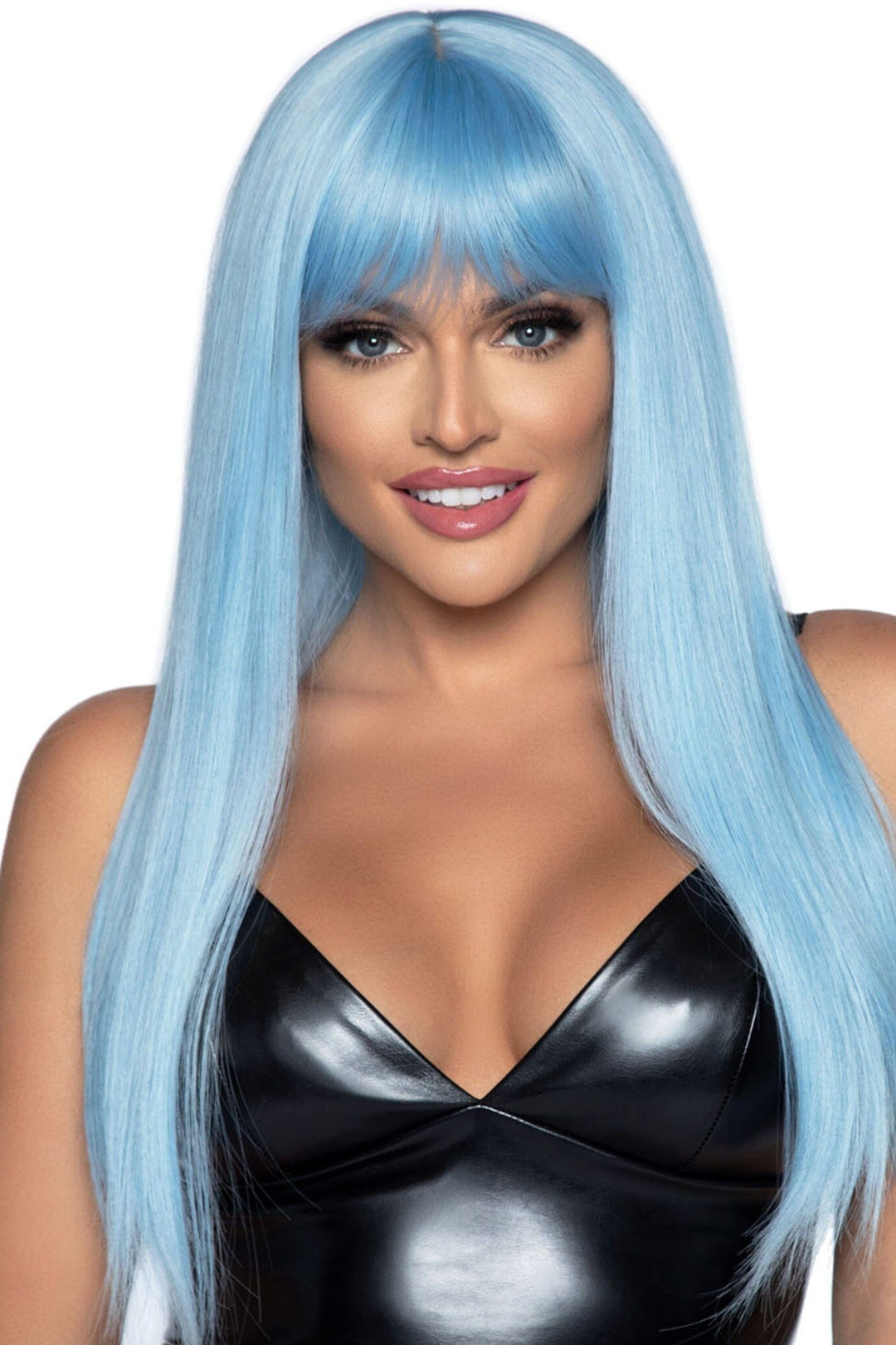 Leg Avenue Long Straight Bang Wig in Blue  from SexyShoes.com
