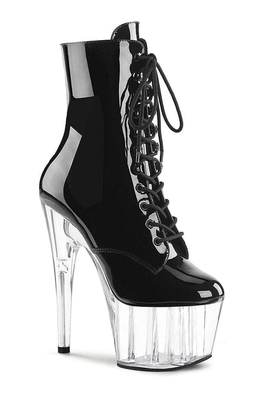 Pleaser ADORE-1020 Black Patent Ankle Boot in Black Patent from SexyShoes.com