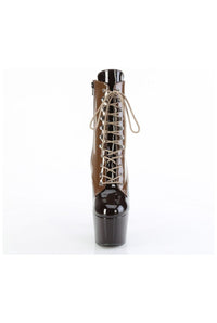 Pleaser ADORE-1020DC Brown Patent Ankle Boot in Brown Patent