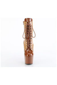 Pleaser ADORE-1020DC Brown Patent Ankle Boot in Brown Patent