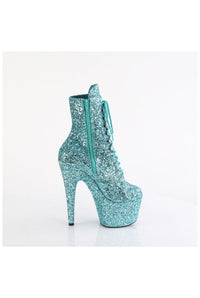 Pleaser ADORE-1020GWR Turquoise Glitter Ankle Boot in Turquoise Glitter