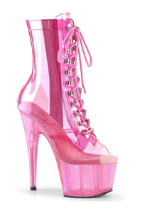 Pleaser ADORE-1021C-T Pink Vinyl Ankle Boot in Pink Vinyl from SexyShoes.com