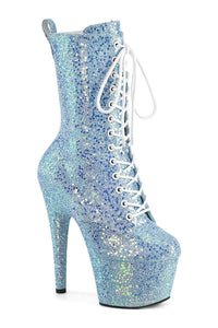 Pleaser ADORE-1040-IG Blue Glitter Ankle Boot in Blue Glitter from SexyShoes.com
