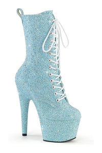 Pleaser ADORE-1040GR Blue Glitter Ankle Boot in Blue Glitter from SexyShoes.com