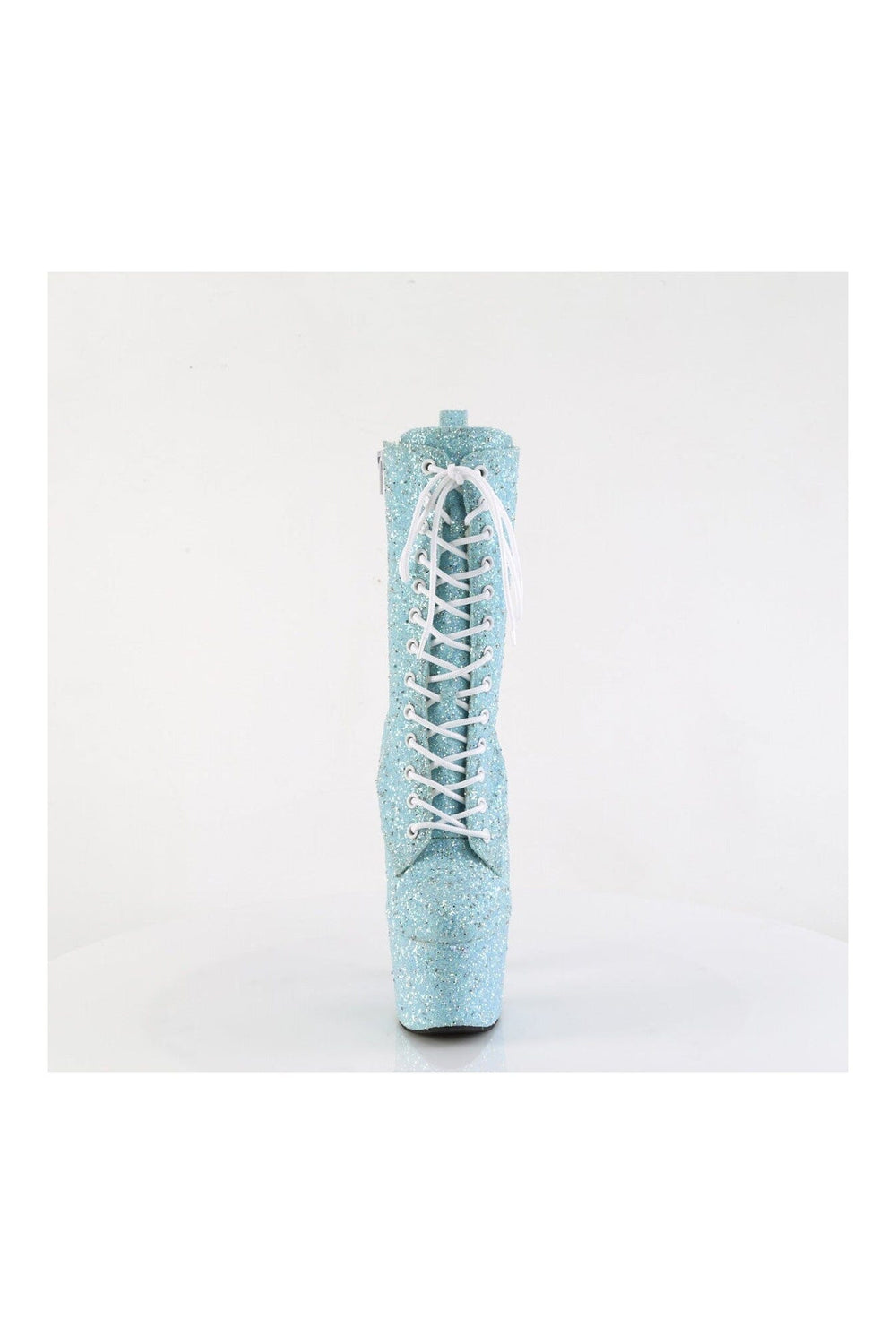 Pleaser ADORE-1040GR Blue Glitter Ankle Boot in Blue Glitter