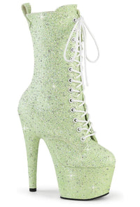 Pleaser ADORE-1040GR Green Glitter Ankle Boot in Green Glitter from SexyShoes.com