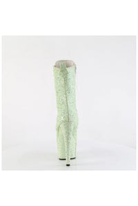 Pleaser ADORE-1040GR Green Glitter Ankle Boot in Green Glitter