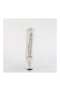 Pleaser ADORE-1040GR Ivory Glitter Ankle Boot in Ivory Glitter