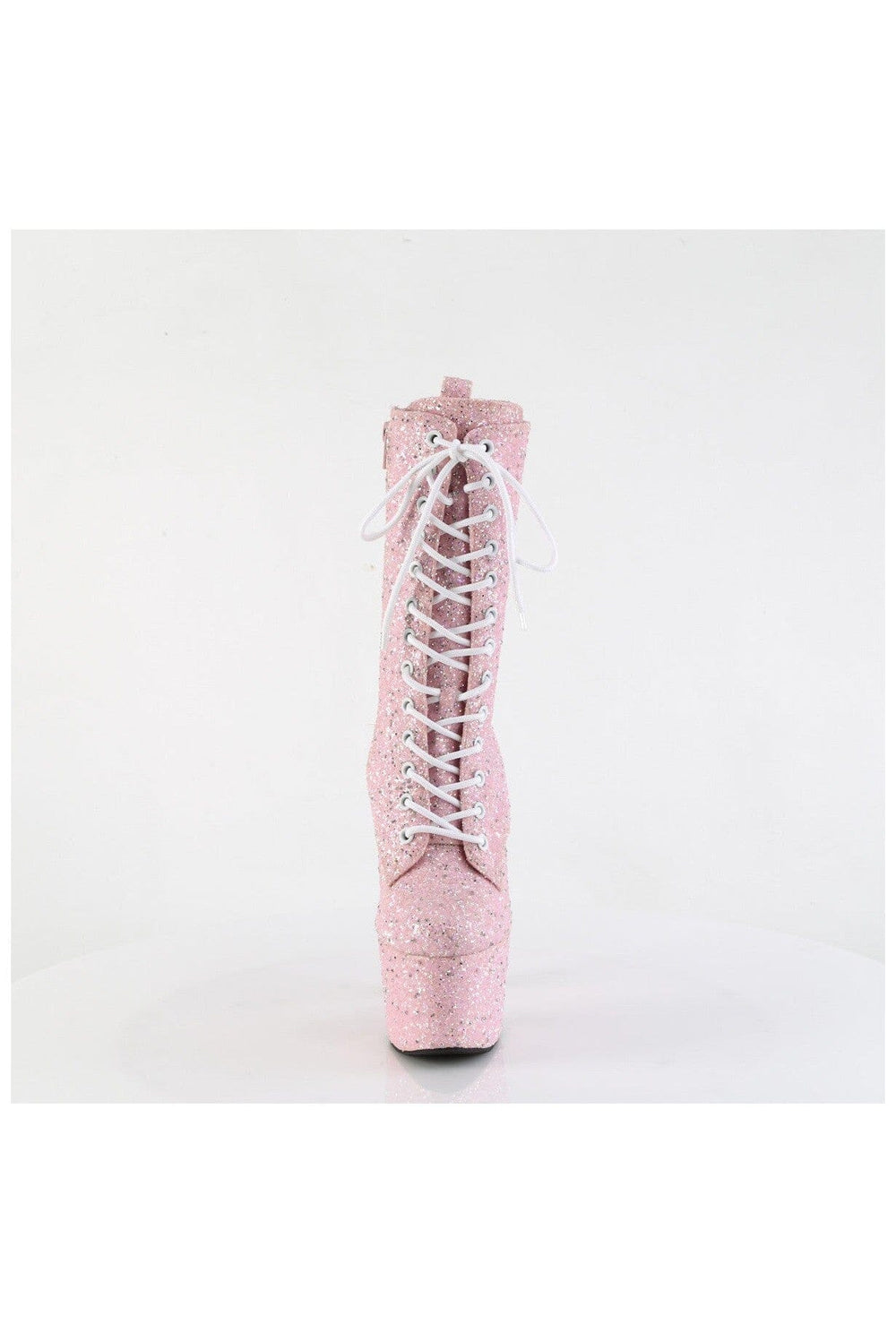 Pleaser ADORE-1040GR Pink Glitter Ankle Boot in Pink Glitter