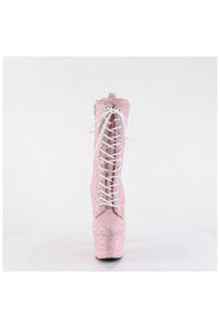Pleaser ADORE-1040GR Pink Glitter Ankle Boot in Pink Glitter