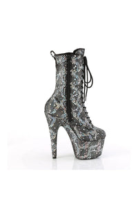 Pleaser ADORE-1040SPF Silver Fabric Ankle Boot in Silver Fabric