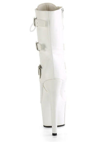 Pleaser ADORE-1043 White Faux Leather Ankle Boot in White Faux Leather