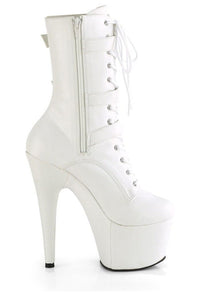 Pleaser ADORE-1043 White Faux Leather Ankle Boot in White Faux Leather