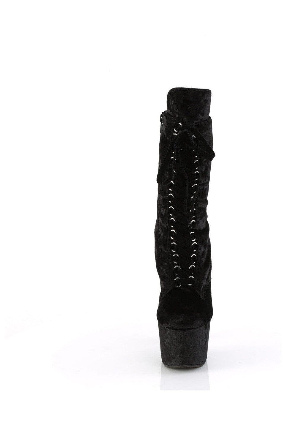 Pleaser ADORE-1045VEL Black Velvet Ankle Boot in Black Velvet