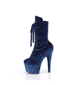 Pleaser ADORE-1045VEL Blue Velvet Ankle Boot in Blue Velvet