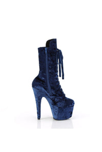 Pleaser ADORE-1045VEL Blue Velvet Ankle Boot in Blue Velvet
