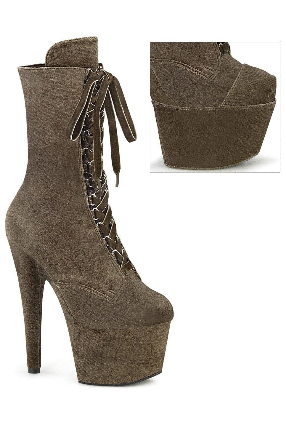 Pleaser Green Ankle Boots Platform Stripper Shoes | Buy at Sexyshoes.com