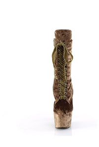 Pleaser ADORE-1045VEL Green Velvet Ankle Boot in Green Velvet