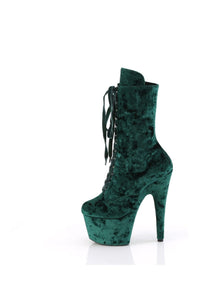 Pleaser ADORE-1045VEL Green Velvet Ankle Boot in Green Velvet