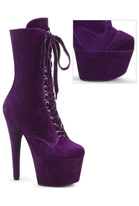 Pleaser ADORE-1045VEL Purple Velvet Ankle Boot in Purple Velvet from SexyShoes.com