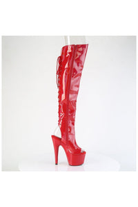 Pleaser ADORE-3019HWR Red Patent Knee Boot in Red Patent