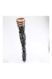 Pleaser ADORE-3055 Black Patent Thigh Boot in Black Patent