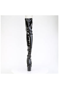 Pleaser ADORE-3850 Black Patent Thigh Boot in Black Patent