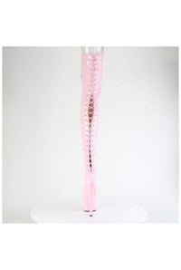 Pleaser ADORE-3850 Pink Patent Thigh Boot in Pink Patent