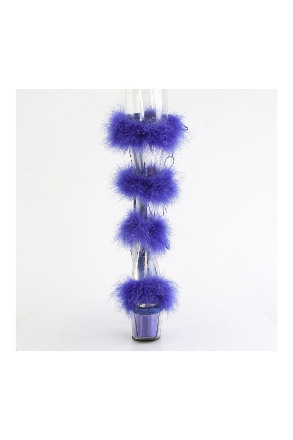 Pleaser ADORE-728F Clear Marabou Sandal in Clear Marabou