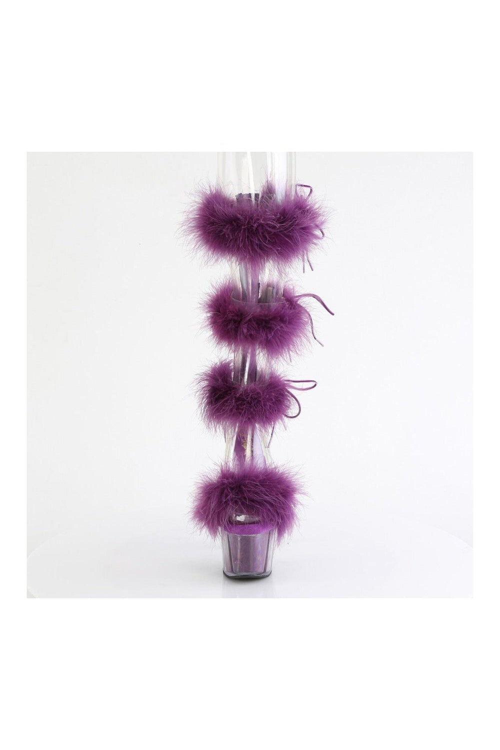 Pleaser ADORE-728F Clear Marabou Sandal in Clear Marabou