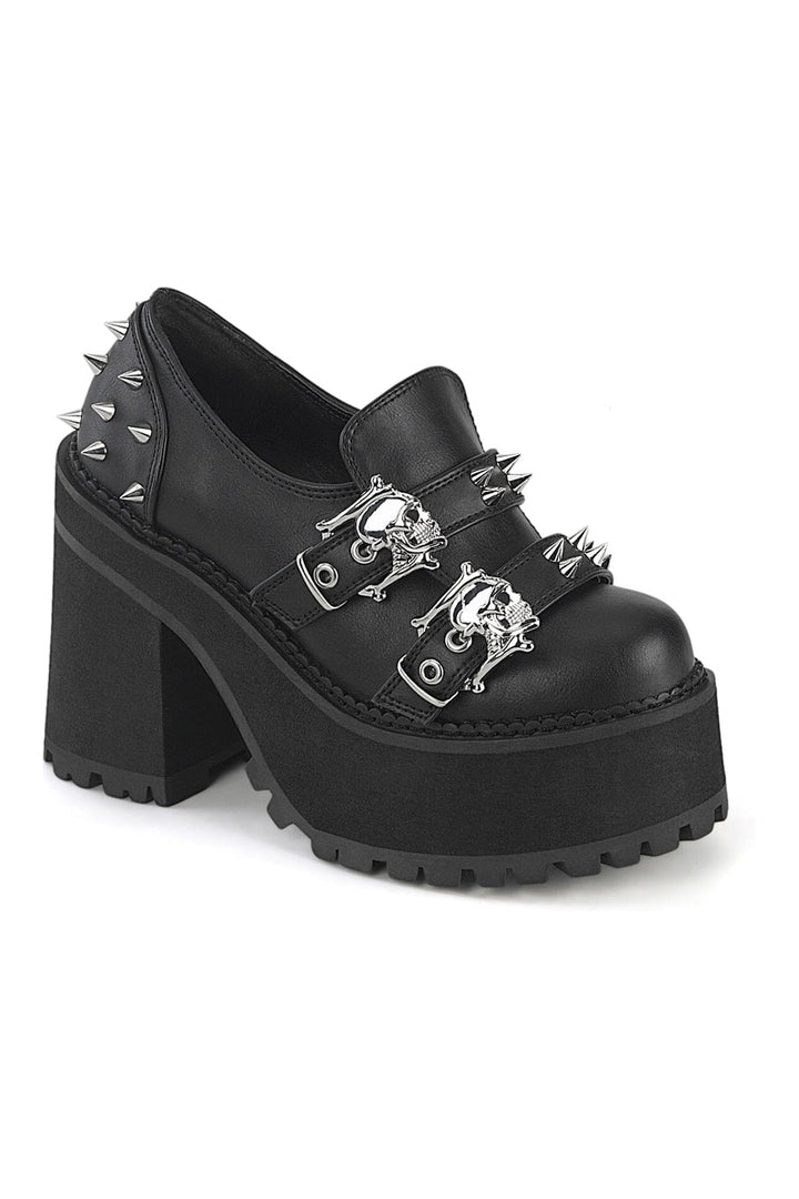 Demonia ASSAULT-38 Black Vegan Leather Loafer in Black Vegan Leather from SexyShoes.com