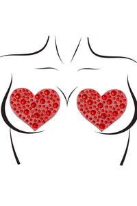 Leg Avenue Amore Adhesive Nipple Jewel Stickers in Red  from SexyShoes.com