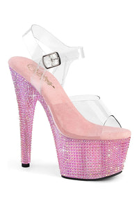Pleaser BEJEWELED-708RRS Clear Vinyl Sandal in Clear Vinyl from SexyShoes.com