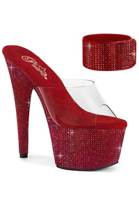 Pleaser BEJEWELED-712RS Clear Vinyl Slide in Clear Vinyl from SexyShoes.com