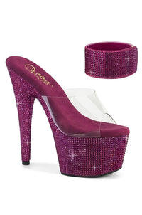 Pleaser BEJEWELED-712RS Clear Vinyl Slide in Clear Vinyl from SexyShoes.com