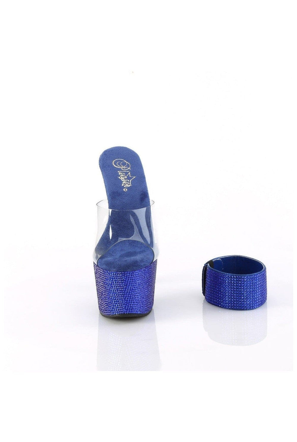 Pleaser BEJEWELED-712RS Clear Vinyl Slide in Clear Vinyl