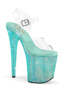 Pleaser BEJEWELED-808RRS Clear Vinyl Sandal in Clear Vinyl from SexyShoes.com