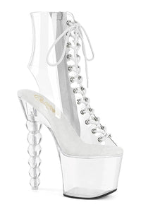 Pleaser BLISS-1016C Clear Vinyl Ankle Boot in Clear Vinyl from SexyShoes.com