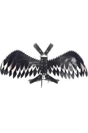 Black & White Layered Wing Body Harness-Wings + Harness-SEXYSHOES.COM