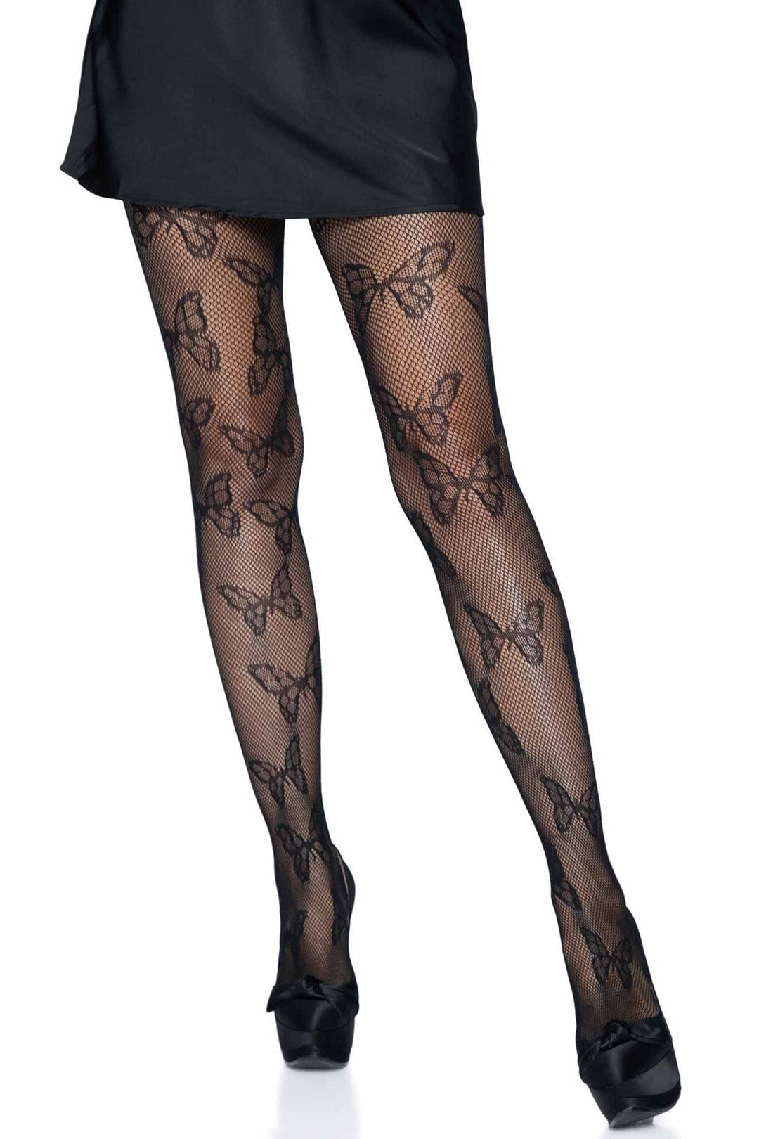 Leg Avenue Butterfly Fishnet Tights in Black  from SexyShoes.com