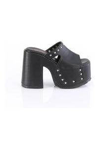 Demonia CAMEL-109 Black Vegan Leather Slides in Black Vegan Leather