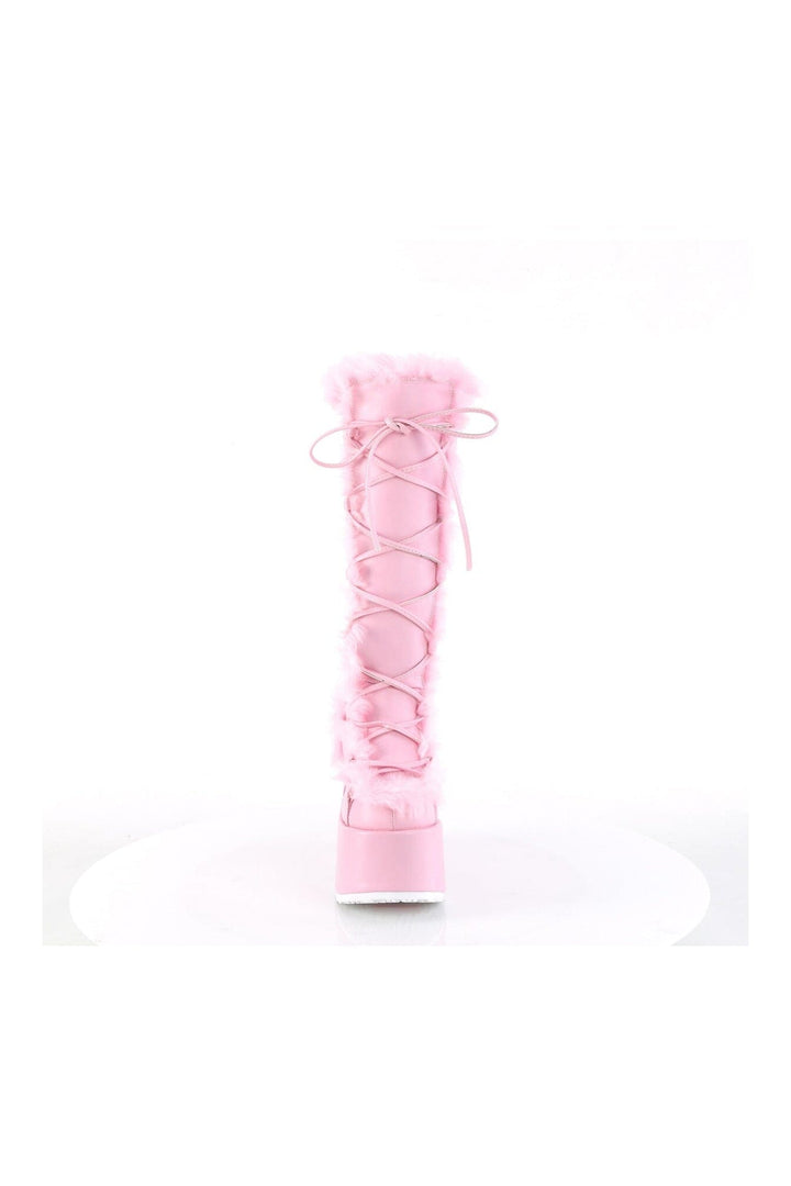CAMEL-311 Pink Vegan Leather Knee Boot-Knee Boots-SEXYSHOES.COM
